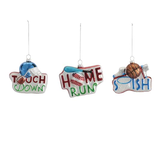 Melrose 3.5" Glass Sports Ornaments Set